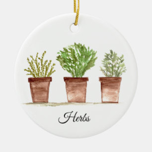 Décoration En Céramique Herbes sauge romarin thym vert Plante rustique
