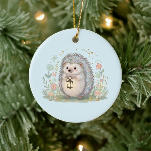 Décoration En Céramique Hérisson Mignon avec Lanterne (Arbre)