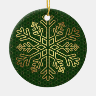 Décoration En Céramique Héritage Sage & Gold Snowflake