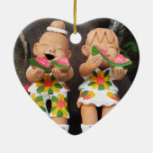 Décoration En Céramique Heureux amis de la pastèque (Dos)