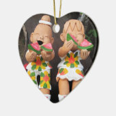 Décoration En Céramique Heureux amis de la pastèque (Gauche)