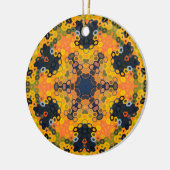 Décoration En Céramique Hex Mandala jaune et orange (Gauche)