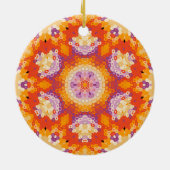 Décoration En Céramique Hex Mandala orange violet blanc (Dos)