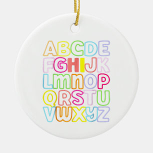 Décoration En Céramique Hi Alphabet Retour À L'École Pré K Kindergarten Te