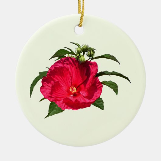 Décoration En Céramique Hibiscus rose foncé (Devant)