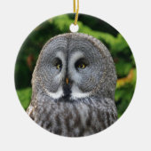 Décoration En Céramique Hibou de grand gris (Devant)