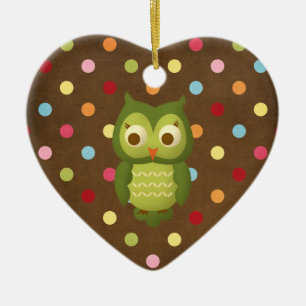 Décoration En Céramique Hibou de Noël