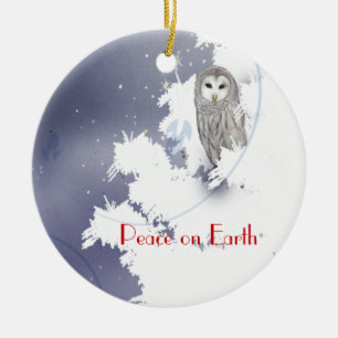 Décoration En Céramique Hibou de X003_Winter, paix sur terre