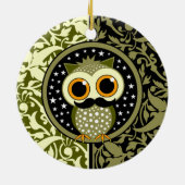 Décoration En Céramique hibou mignon de moustache (Dos)