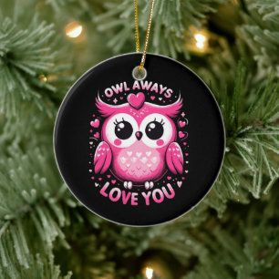 Décoration En Céramique Hibou t'aime toujours - Saint-Valentin