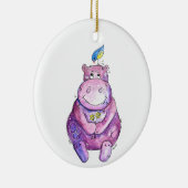 Décoration En Céramique Hippo mignon violet blanc (Droite)