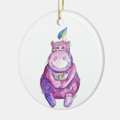Décoration En Céramique Hippo mignon violet blanc (Gauche)