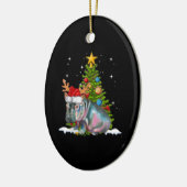 Décoration En Céramique Hippopotame de Noël Hippone Fiona (Gauche)