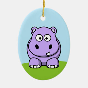 Décoration En Céramique Hippopotame Lavande Mignon