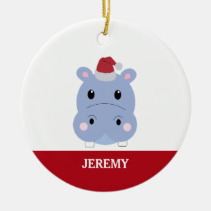 Décoration En Céramique Hippopotame Mignon Hippo Noël Santa Enfants