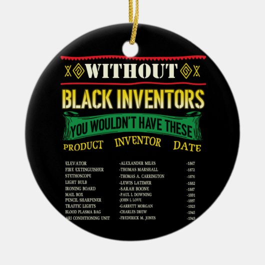 Décoration En Céramique Histoire Des Inventeurs Noirs Mois De L'Histoire D (Devant)