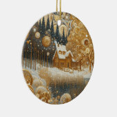 Décoration En Céramique "Hiver cosy au-dessus" (Droite)