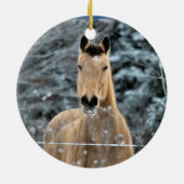 Décoration En Céramique Hiver de cheval de peau de daim (Dos)