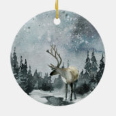 Décoration En Céramique Hiver Forêt de Bois Rindeer (Dos)