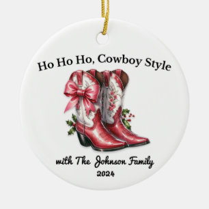 Décoration En Céramique Ho Ho Ho, Style Cowboy