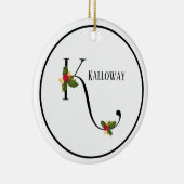 Décoration En Céramique Holiday Monogram Letter K Personalized (Droite)