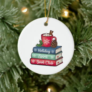 Décoration En Céramique Holiday Spirit Book Club Ornament | Book Lovers