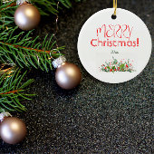 Décoration En Céramique Holly Berries Joyeux Noël aquarelle