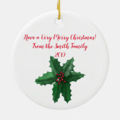 Décoration En Céramique Holly Swag | Noël de la Bow rouge (Dos)