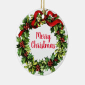 Décoration En Céramique Holly Wreath et Calligraphie (Droite)