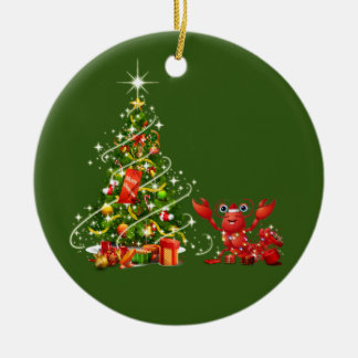 Décoration En Céramique Homard avec lumière Casquette Noël