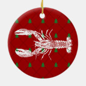 Décoration En Céramique Homard rouge et blanc Noël personnalisé (Dos)