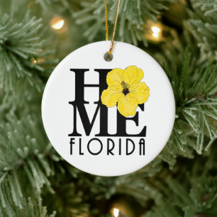 Décoration En Céramique HOME Florida Yellow Hibiscus