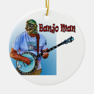 DÉCORATION EN CÉRAMIQUE HOMME DE BANJO