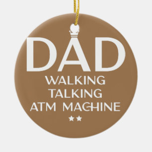 Décoration En Céramique Homme papa marchant parler de distributeur automat