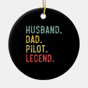 Décoration En Céramique Hommes Vintage Mari père de chemise Pilote Légende