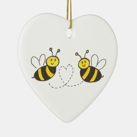 Décoration En Céramique Honey Bees with Heart (Droite)
