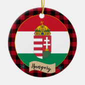 Décoration En Céramique Hongrie, Plaid de buffle rouge et drapeau hongrois (Devant)