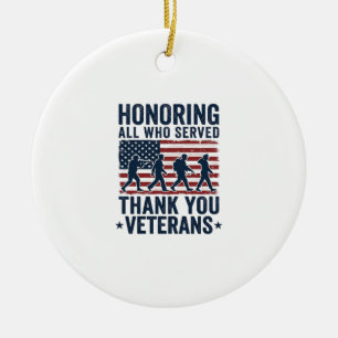 Décoration En Céramique Honneur à tous ceux qui ont servi Merci aux vétéra