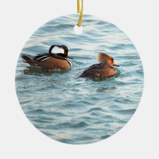 Décoration En Céramique Hooded Merganser Ducks Ornament