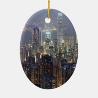 Décoration En Céramique Horizon de nuit de Hong Kong de crête de Victoria