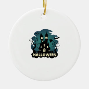 Décoration En Céramique Horloge de la tour de la maison hantée Halloween C