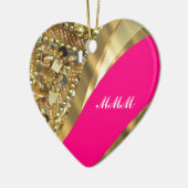 Décoration En Céramique Hot pink & gold bling (Gauche)