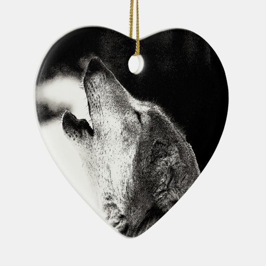 Décoration En Céramique Howling Wolf (Droite)