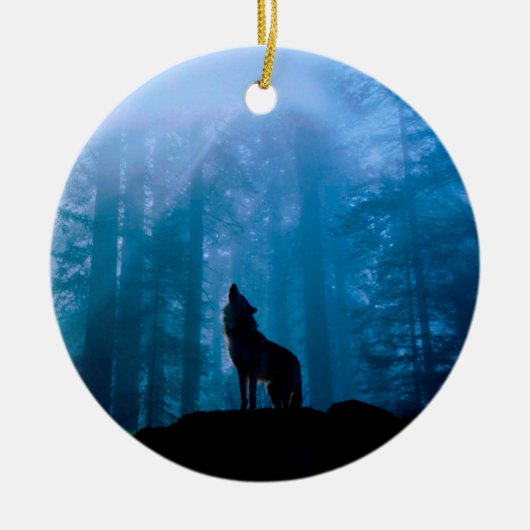 Décoration En Céramique Howling Wolf en nature (Devant)