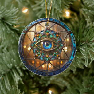 Décoration En Céramique Hublot rustique de fenêtre de troisième œil