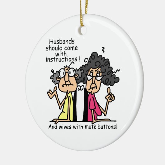 Décoration En Céramique Humour d'attitude de maris et d'épouses (Gauche)