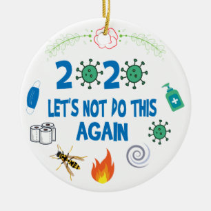 Décoration En Céramique humour pandémique de 2020 Noël, année de réfé