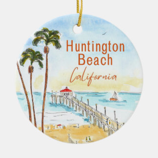 Décoration En Céramique Huntington Beach Surf City USA Californie