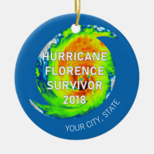 Décoration En Céramique HURRICANE FLORENCE SURVIVANT   Ville et État
