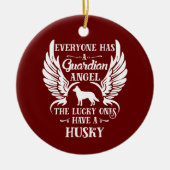 Décoration En Céramique Husky chien gardien ange (Devant)